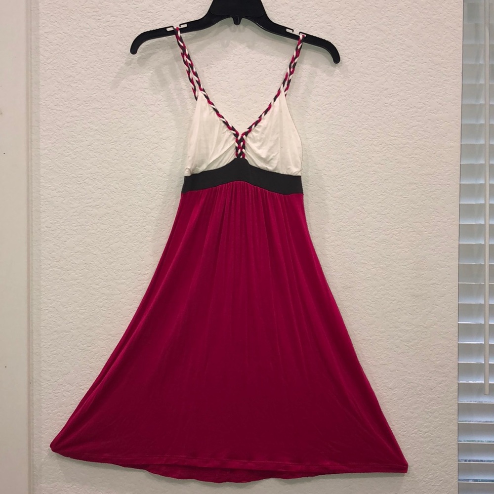 Pink and white spring dress
